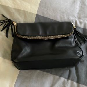 Black leather purse
